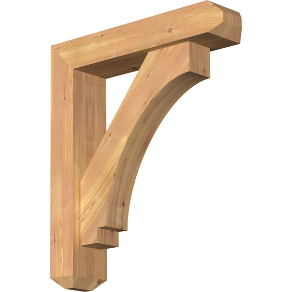 Ekena Millwork Imperial Craftsman Smooth Bracket w/ Offset Brace, Western Red Cedar, 5 1/2"W x 24"D x 28"H BKT0604X24X28IMP04SWR - main